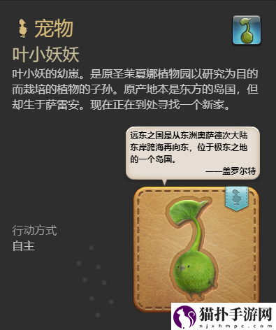 ff14叶小妖妖宠物最新获取方式