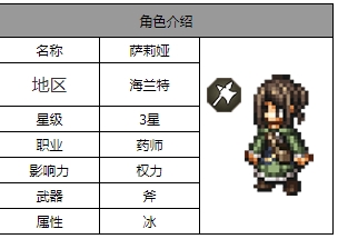 歧路旅人：大陆的霸者萨莉娅角色介绍角色的具体信息