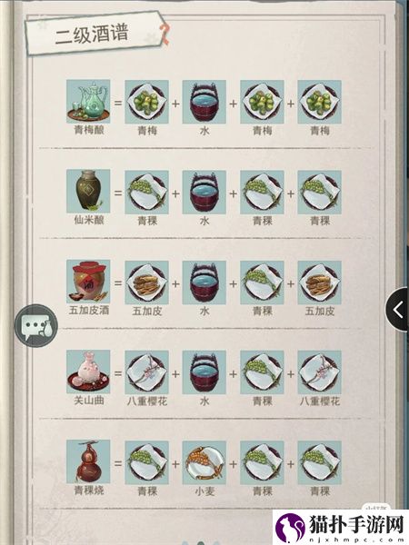 江湖悠悠酿酒配方分享